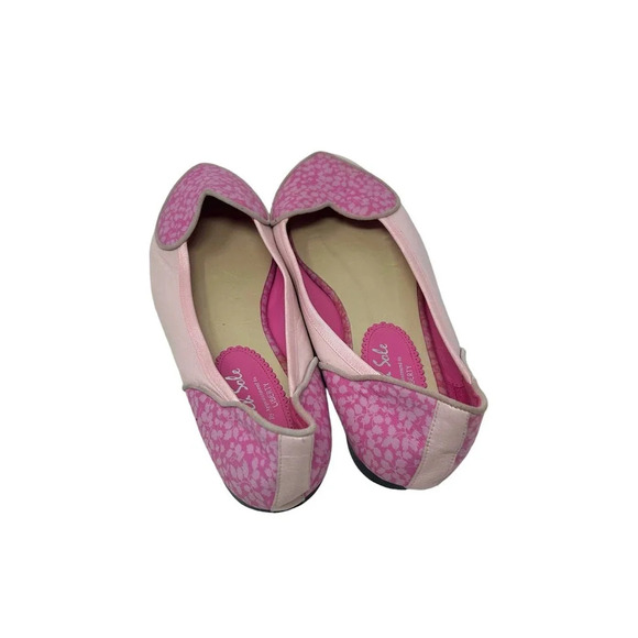 French Sole for Liberty‎ Of London Love Heart Pink Leather Flats Size 40 9.5 - Picture 2 of 9